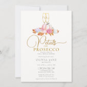 花びらプロセッコパンプキンフローラ秋ブライダルシャワー 招待状 (正面)