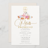 花びらプロセッコパンプキンフローラ秋ブライダルシャワー 招待状 (正面/裏面)