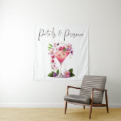 花びらプロセッコピンクフローラブライダルシャワー歓迎 タペストリー (インサイチュ)