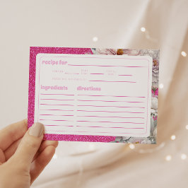 花びらプロセッコフローラアーチブライダルシャワーレシピ ノートカード