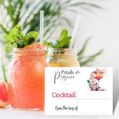 花びらプロセッコフローラブライダルシャワーカクテル ノートカード