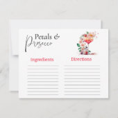 花びらプロセッコフローラブライダルシャワーブランチレシピ ノートカード (裏面)