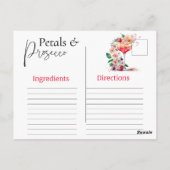 花びらプロセッコフローラブライダルシャワーブランチレシピ ポストカード (裏面)