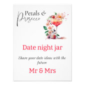 花びらプロセッコフローラブライダルシャワーブランチ日付 フォトプリント            (正面)