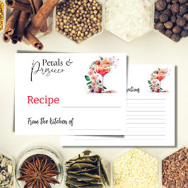 花びらプロセッコフローラブライダルシャワーレシピカード ノートカード