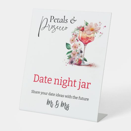 花びらプロセッコフローラブライダルシャワー日アドバイス 台座サイン (正面)