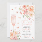 花びらプロセッコブライダルシャワーラブイン開花ピーチ 招待状 (正面)