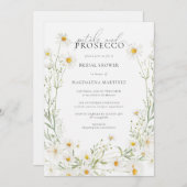 花びらプロセッコボホデイジーブライダルシャワー 招待状 (正面/裏面)