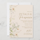 花びらプロセッコワイルドフラワーブライダルシャワーパーティー 招待状 (正面)