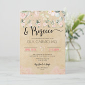 花びらプロセッコワインブライダルシャワー 招待状 (スタンド正面)