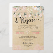 花びらプロセッコワインブライダルシャワー 招待状 (正面/裏面)