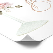 花びらプロセッコ赤面フローラブライダルシャワー歓迎 ポスター (角)