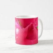 花びらマグカップ上の液滴 コーヒーマグカップ (正面右)
