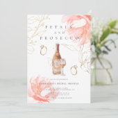 花びらモダンとプロセッコブライダルシャワー 招待状 (スタンド正面)