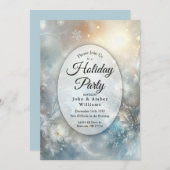 花びら凍っていズインゴールデンウィンターミストホリデーパーティー 招待状 (正面/裏面)