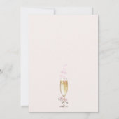 花びら及びプロセッコフローラ及びガラスブライダルシャワー 招待状 (裏面)