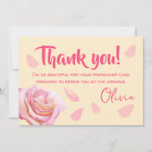 花びら及びプロセ結婚スコブライダルシャワー サンキューカード (正面)