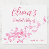 花びら及びプロセ結婚スコブライダルシャワー スパークリングワインラベル (シングルラベル)