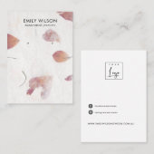 花びら手作り紙ネックレスイヤリングディスプレイ 名刺 (正面/裏面)