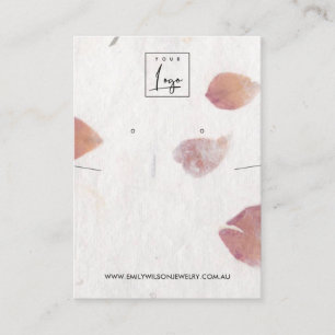 花びら手作り紙ネックレスイヤリングディスプレイ 名刺