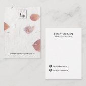 花びら手作り紙ネックレスイヤリングディスプレイ 名刺 (正面/裏面)