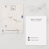 花びら手作り紙ネックレスイヤリングディスプレイ 名刺 (正面/裏面)