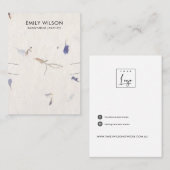 花びら手作り紙ネックレスイヤリングディスプレイ 名刺 (正面/裏面)