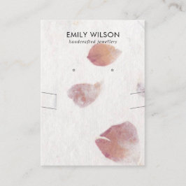 花びら手作り紙ネックレスイヤリングディスプレイ 名刺