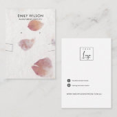 花びら手作り紙ネックレスイヤリングディスプレイ 名刺 (正面/裏面)