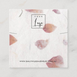 花びら手作り紙ネックレスブレスレットディスプレイ スクエア名刺