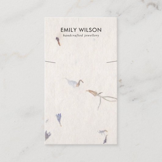 花びら手作り紙ネックレスブレスレットディスプレイ 名刺 (正面)