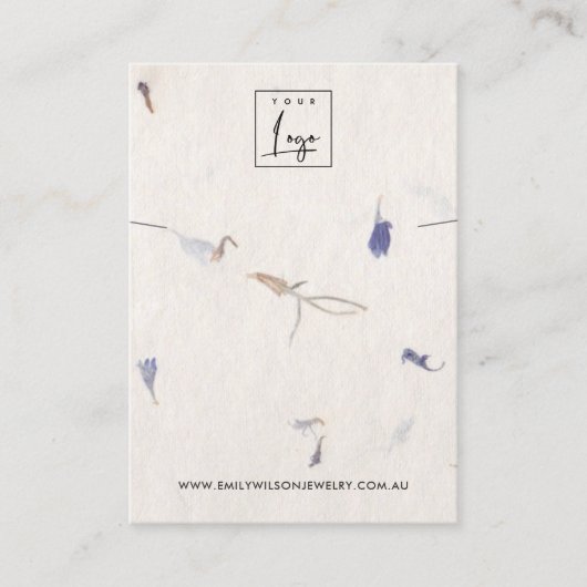 花びら手作り紙ネックレスブレスレットディスプレイ 名刺 (正面)