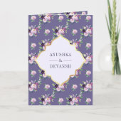 花びら模様QRコードインディアン結婚ズ 招待状 (正面)