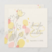 花びら紙吹雪フラワースクエアウェディング招待状 招待状 (正面/裏面)