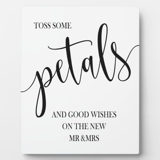 花びら結婚の看板イーゼル付き卓上板飾り フォトプラーク (正面)