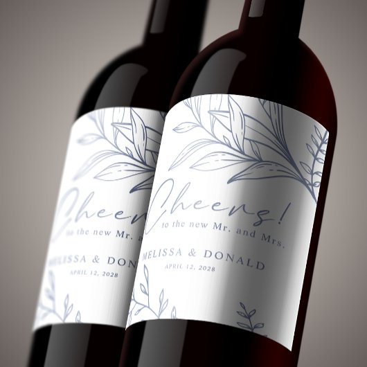 花びら結婚Boho ワインラベル