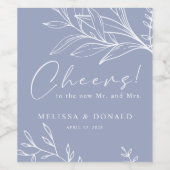 花びら結婚Boho ワインラベル (シングルラベル)