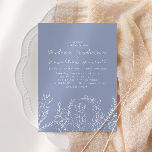 花びら結婚Boho 招待状