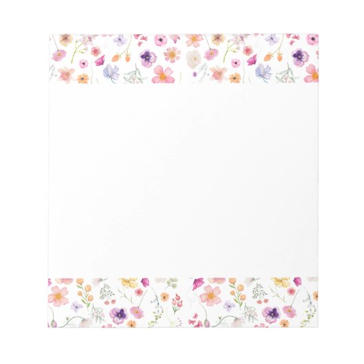 花びら縁メモ帳 – ホワイト開花の輝き ノートパッド (正面)