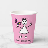 花びら誕生日パーティーかわいい少女 紙コップ (正面)