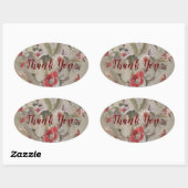 花びら&パステル：フローラステッカーコレクション 楕円形シール (シート)