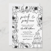 花びら&プロセコお洒落フローラブライダルシャワー 招待状 (正面)