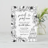 花びら&プロセコお洒落フローラブライダルシャワー 招待状 (スタンド正面)