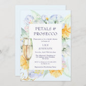 花びら&プロセコモダンフローラブライダルシャワー 招待状 (正面/裏面)