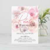 花びら&プロセッコウォーターカラーバラブライダルシャワー 招待状 (スタンド正面)