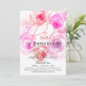 花びら&プロセッコウォーターカラーバラブライダルシャワー 招待状 (スタンド正面)