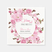 花びら&プロセッコウォーターカラーピンクホワイトフローラアーチ スタンダードカクテルナプキン (正面)