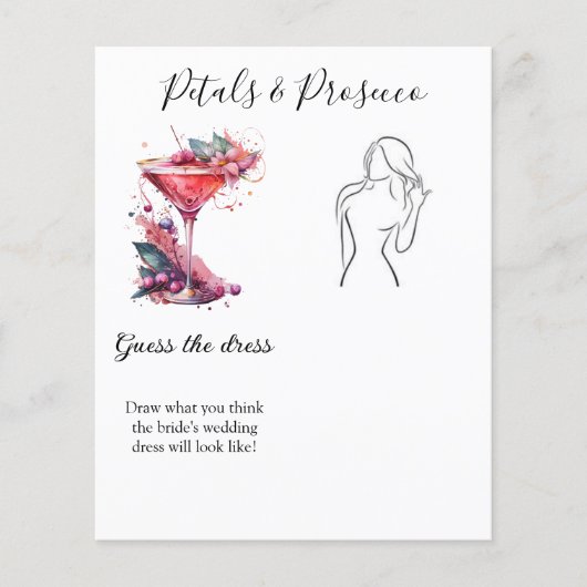 花びら&プロセッコキャットドレスブライダルシャワーゲーム (正面)
