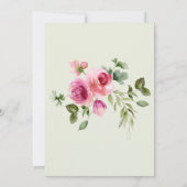 花びら&プロセッコグリーンリーフラワーズブライダルシャワー 招待状 (裏面)