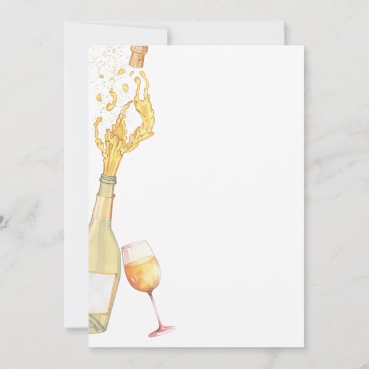 花びら&プロセッコシャンパエレガントニュブライダルシャワー 招待状 (裏面)